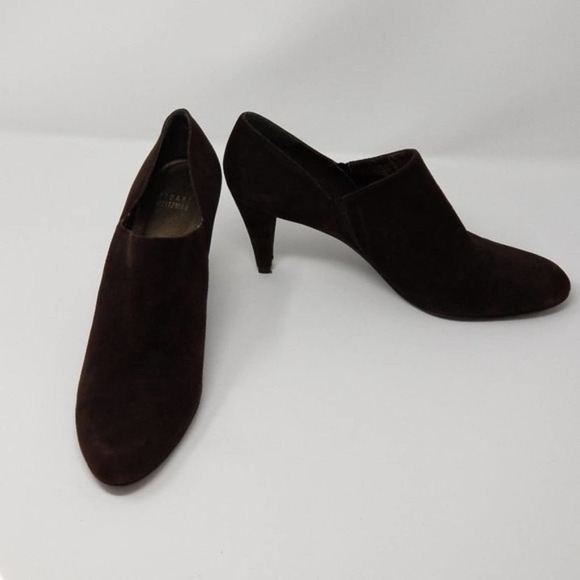 Stuart Weitzman Women's Suede Slip On High Heel Ankle Booties Brown Size 9 - Picture 2 of 7